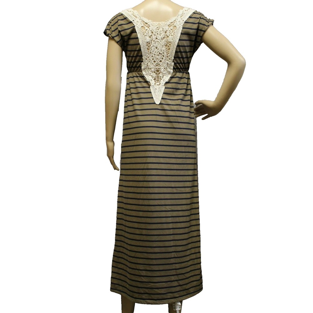ROUTE 66 Women Maxi Dress Size XS Long Striped Knit Crocheted Summer Sleeveless
